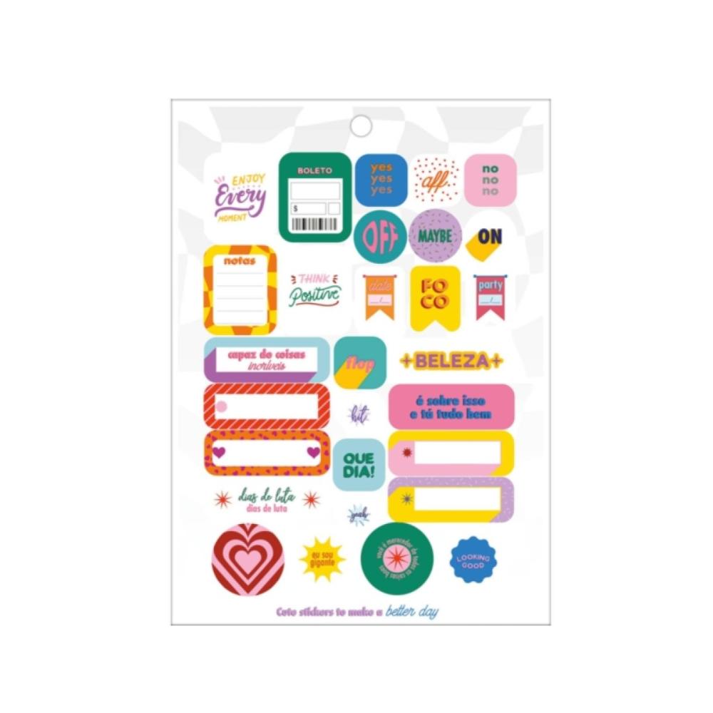 Miniatura Bloco de adesivos decorados para planner Grafons (390 adesiv