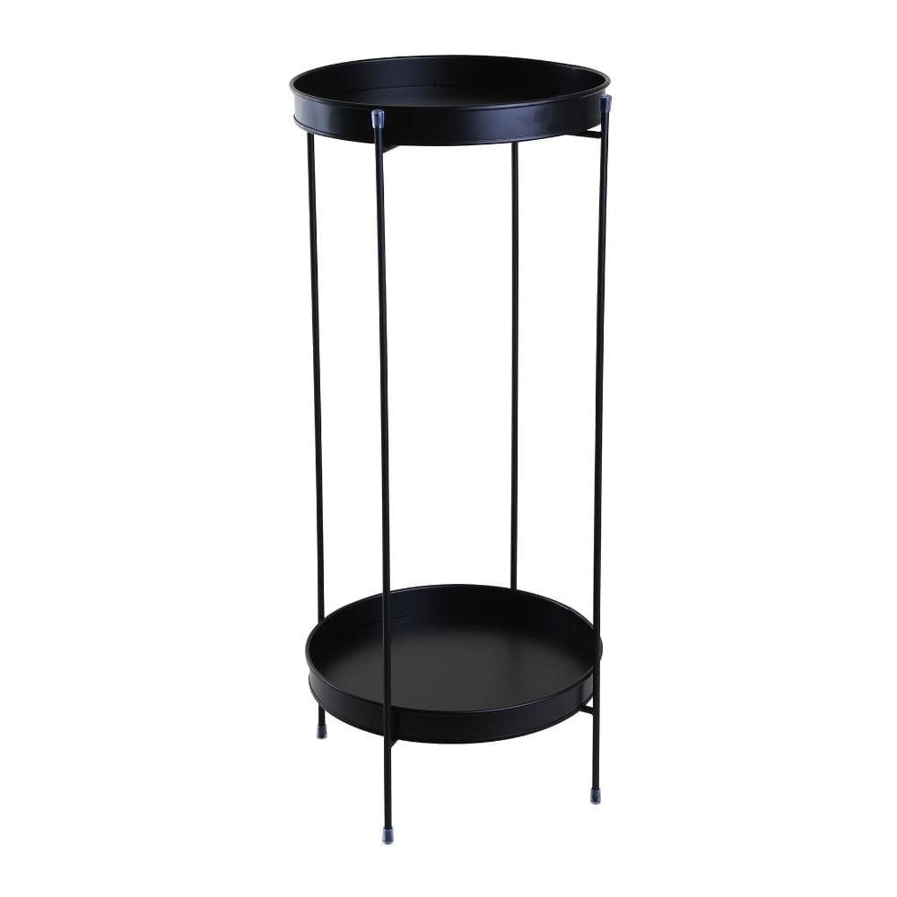 Miniatura Mesa Lateral Metrô Aço Galvanizado Preto 60cm - A\CASA