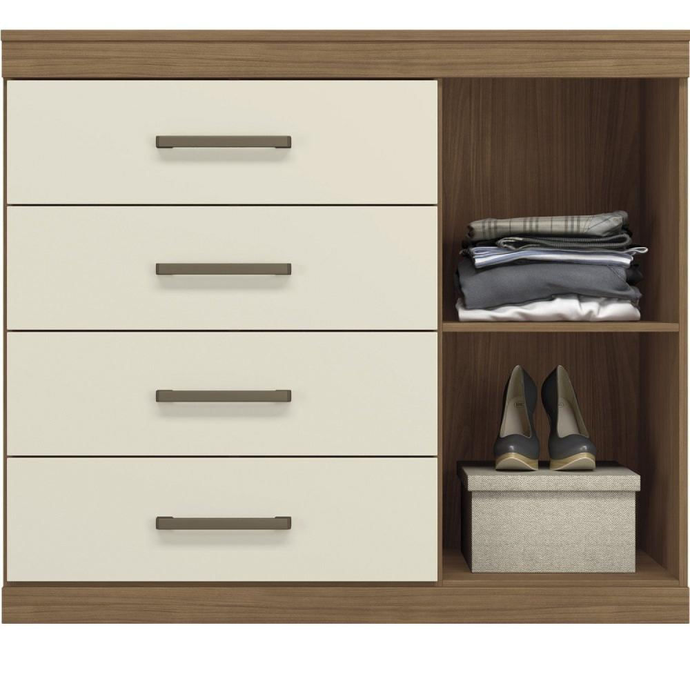 Miniatura Cômoda Sapateira 1 Porta 4 Gavetas Plus Jatobá/Areia