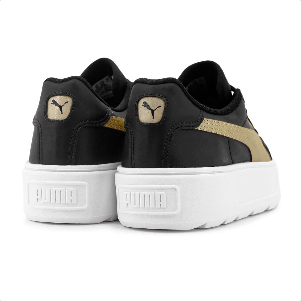 Tênis Puma Karmen Space Metallic BDP Feminino + 3 Pares de Meias Preto / Dourado - 39