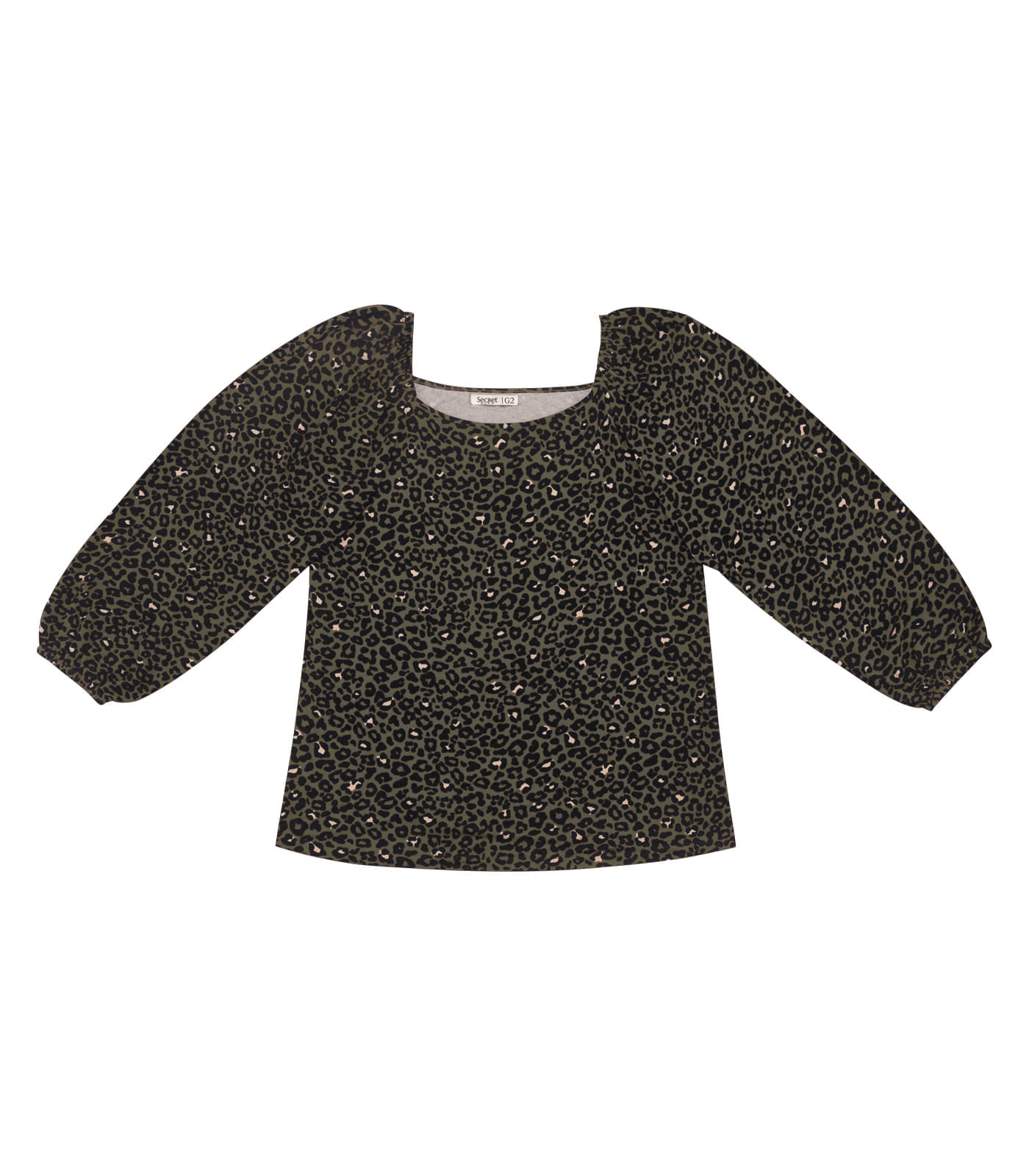 Miniatura Blusa Feminina Plus Size Em Molecotton Secret Glam Verde Plus G2