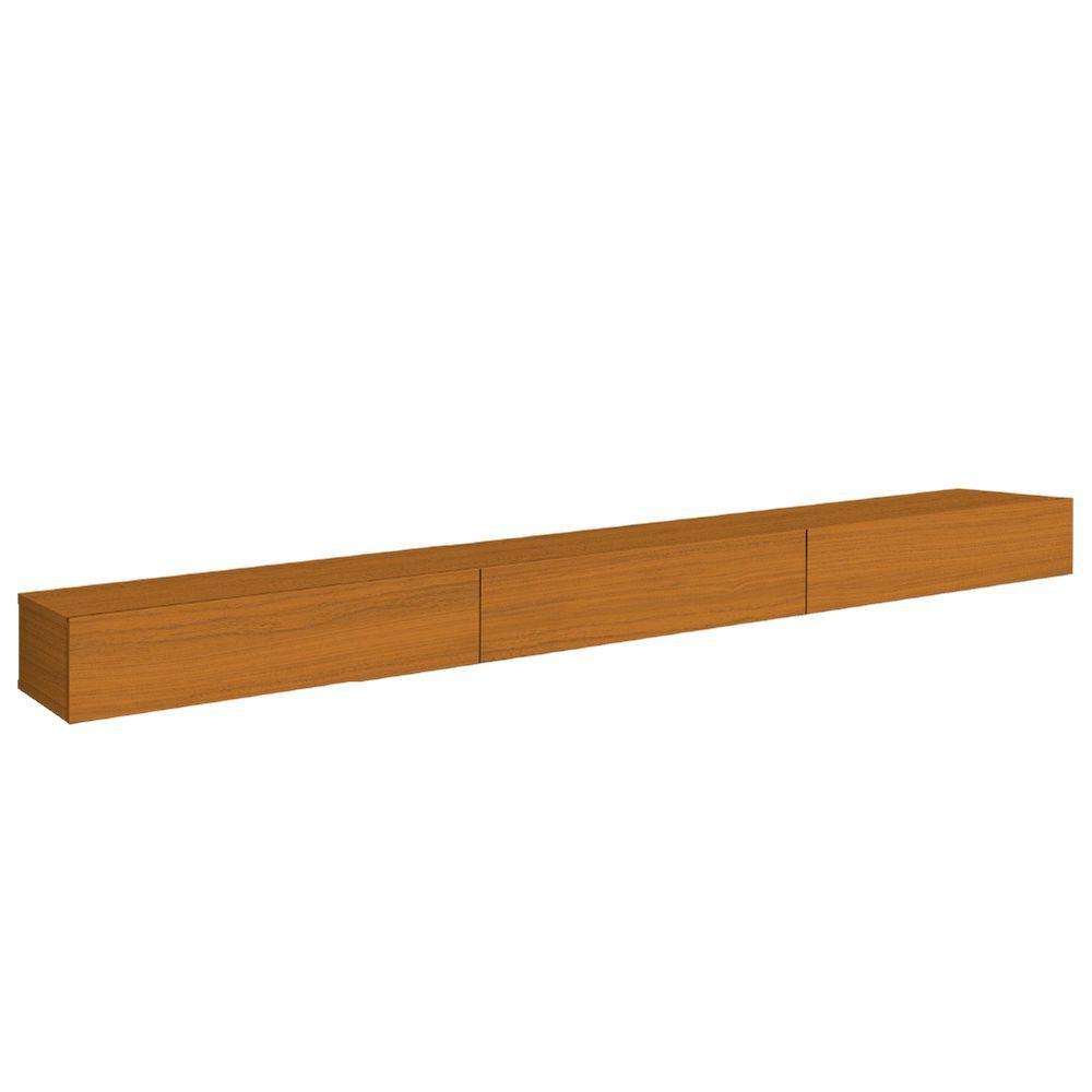 Miniatura Rack Suspenso Para Painel Ou Tv Até 75 Polegadas 3 Portas 2,00m Egeo Edn Madeirado