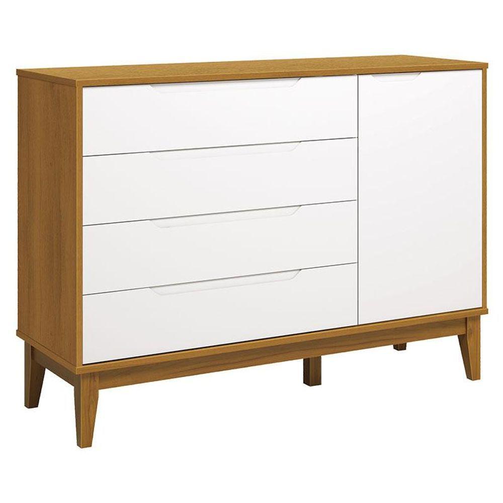 Miniatura Cômoda Com Porta Classic Elfe Branco Acetinado Savana Amadeirado - Reller