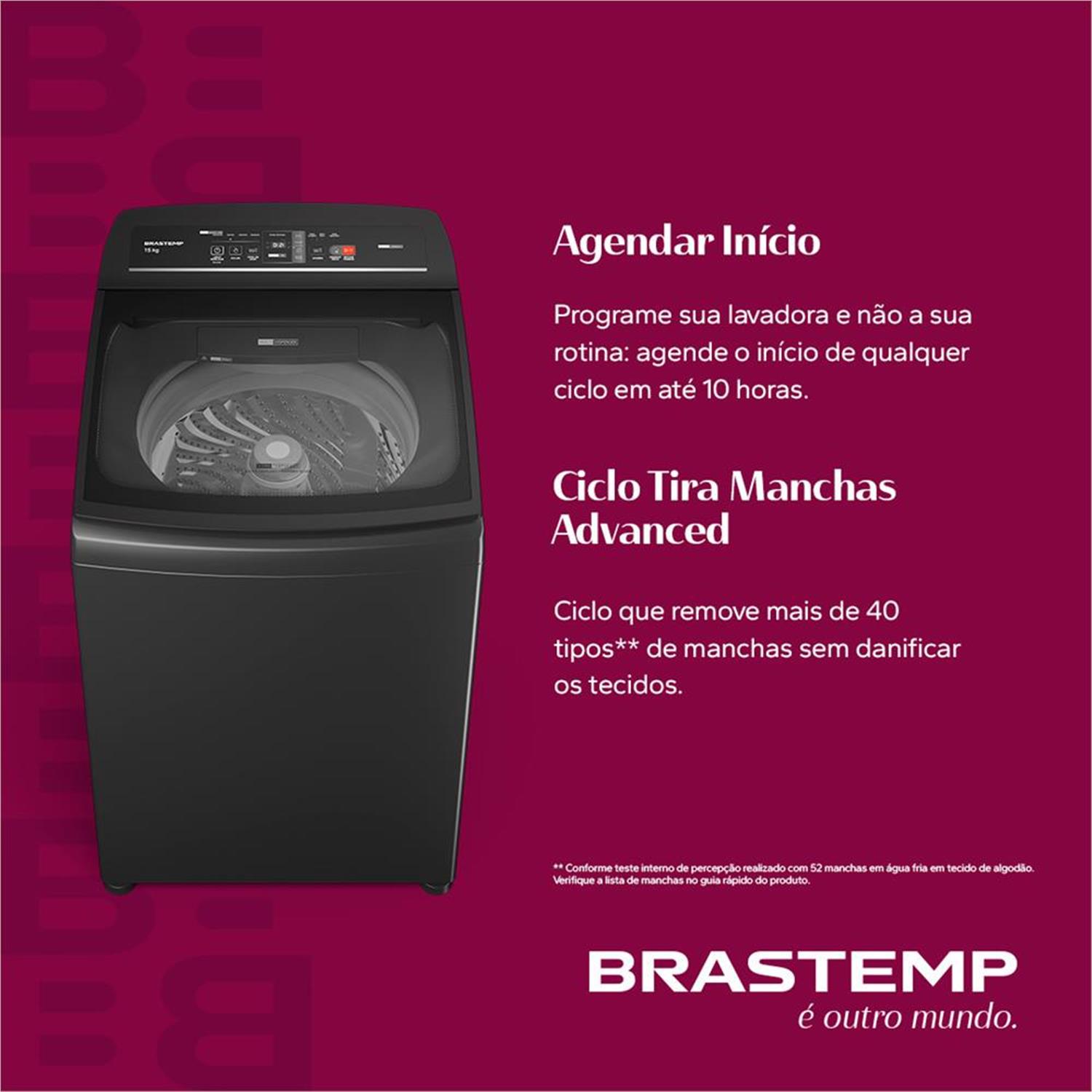 Máquina de Lavar Brastemp 15kg Cinza - BWT15A9 110V