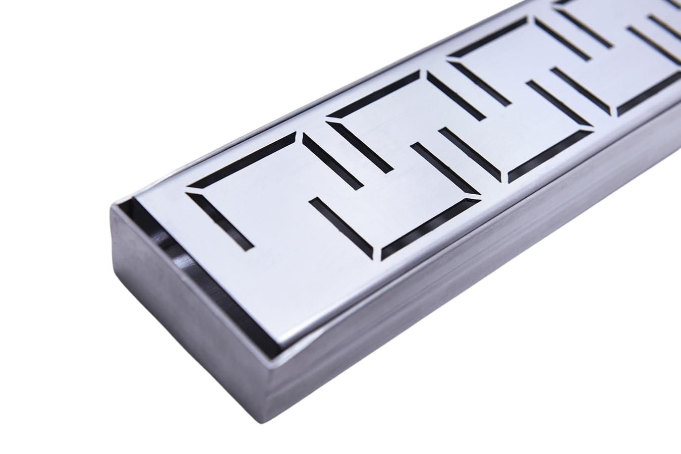 Miniatura Ralo Linear Perfurada 80 Cm X 6 Cm Inox 304 Saída Central