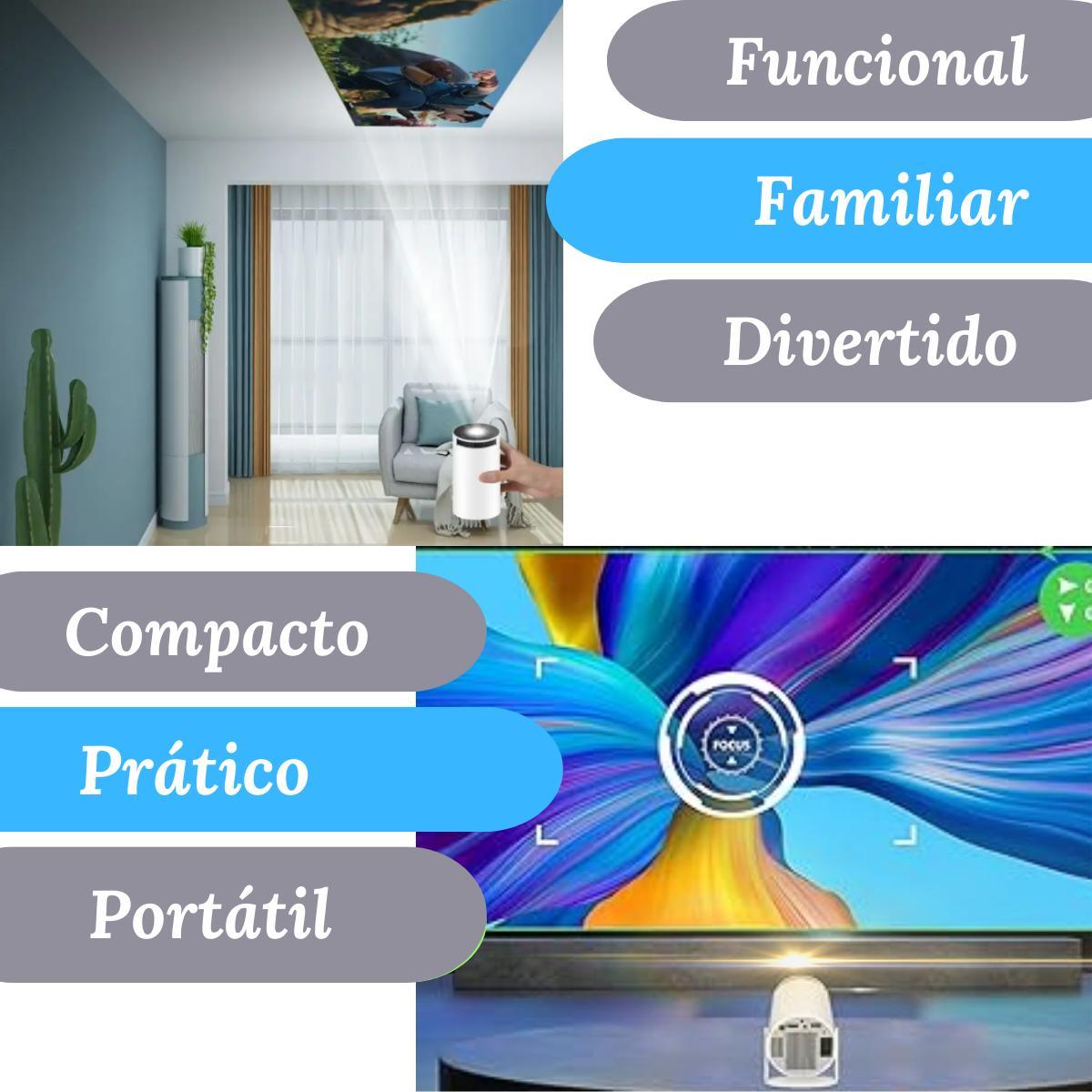 Miniatura Smartprojetor Home Cinema 4K Projetor Android 11.0 Resolução