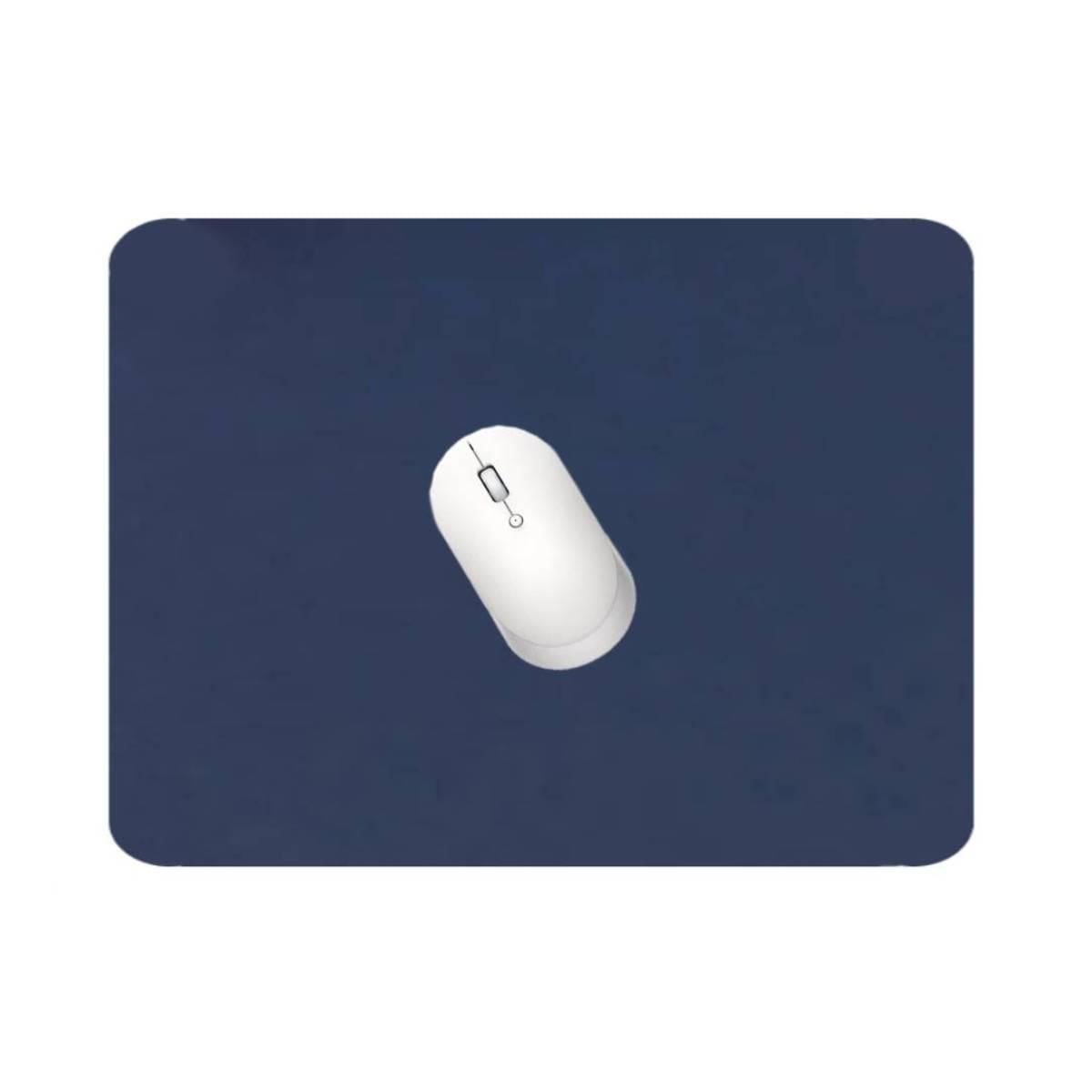 Miniatura Kit 10 Mouse Pad 25X20Cm Couro Eco Impermeável Azul Marinho