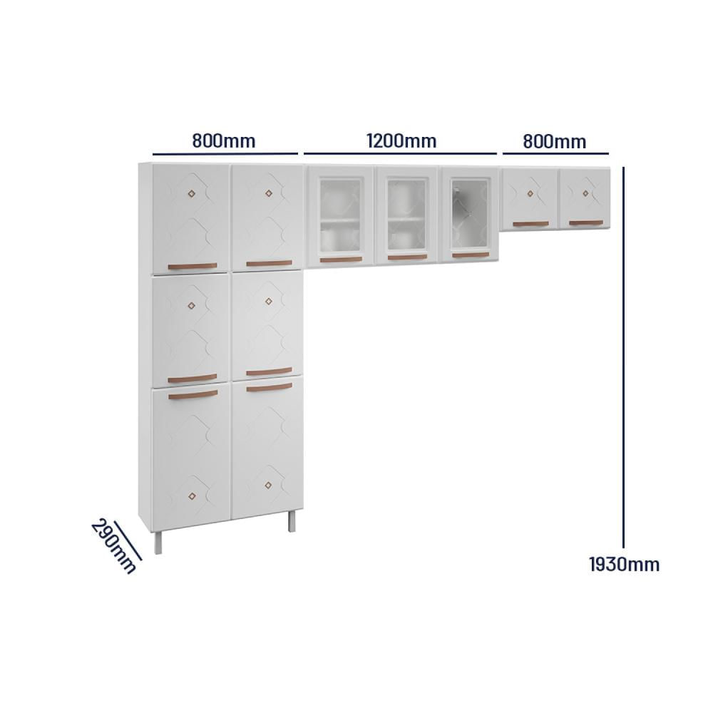 Miniatura Cozinha Compacta de Aço 3 Peças Mirage New Telasul	 Branco