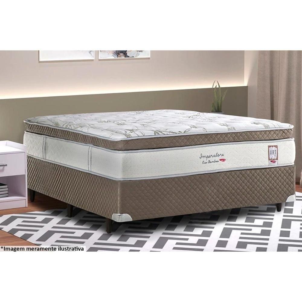 Colchão Queen Visco Masterpocket Imperatore Eco Bamboo Euro Pillow (158x198x34) Herval
