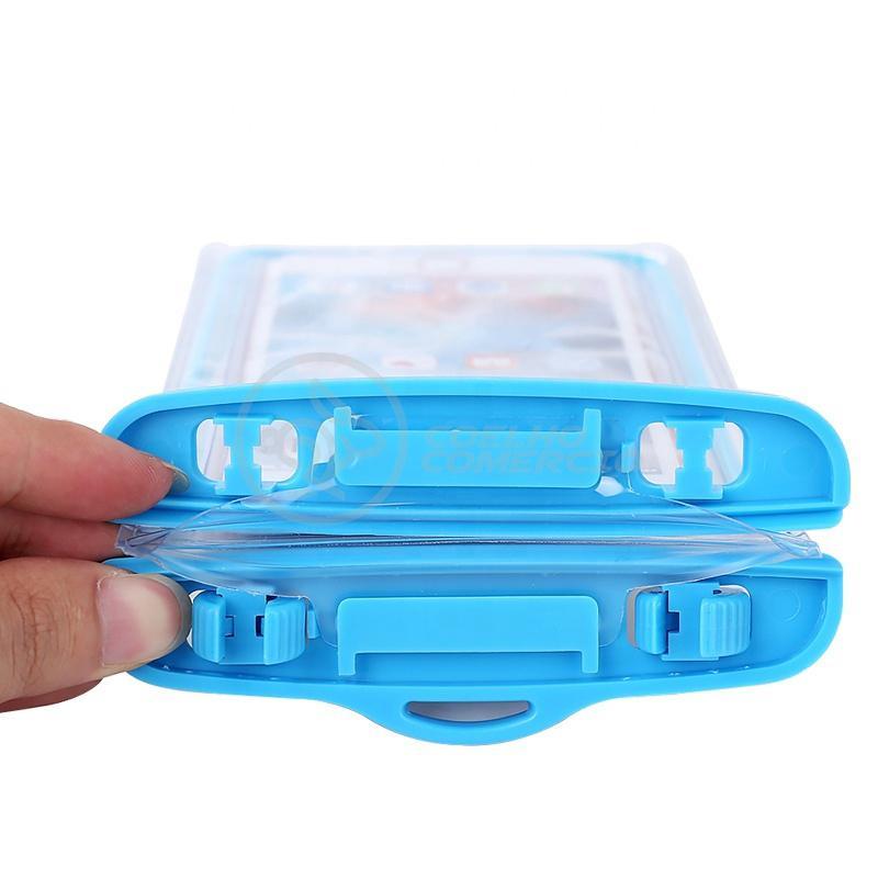 Capa Bolsa A Prova Dágua Impermeável Universal Celular Azul
