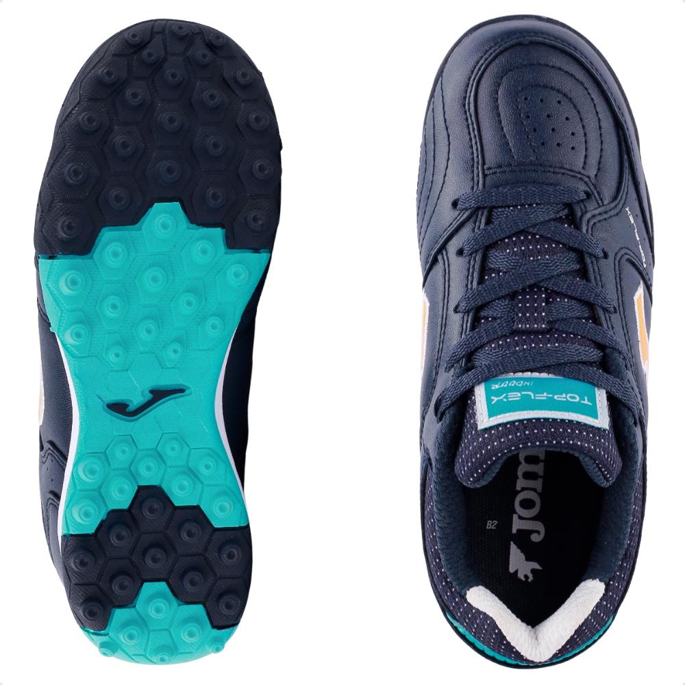 Chuteira Society Joma Top Flex JR Marinho / Amarelo - 31
