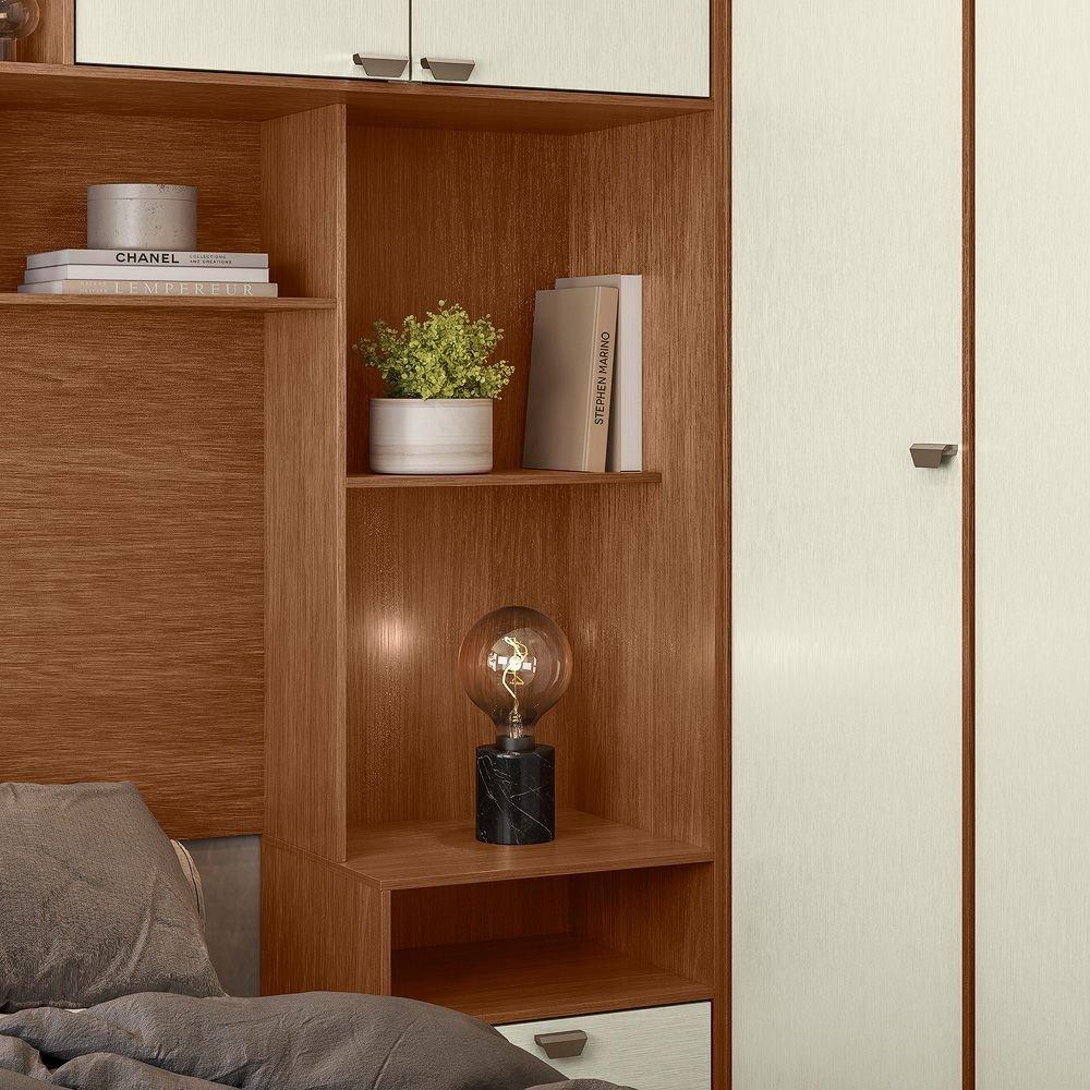 Guarda-roupa Modulado Casal MDP Lugano Jatobá/Areia