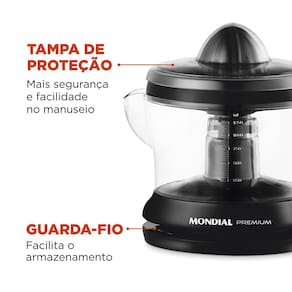 Miniatura Espremedor de Frutas Mondial Premium E-02 - Preto 110V