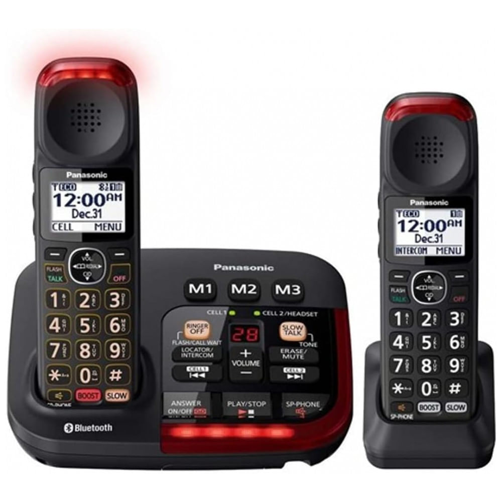 Miniatura Telefone sem Fio Bluetooth com Identificador de Chamadas por Voz, Inclui o Telefone Adicional KXTGMA44B, Panasonic... 110v