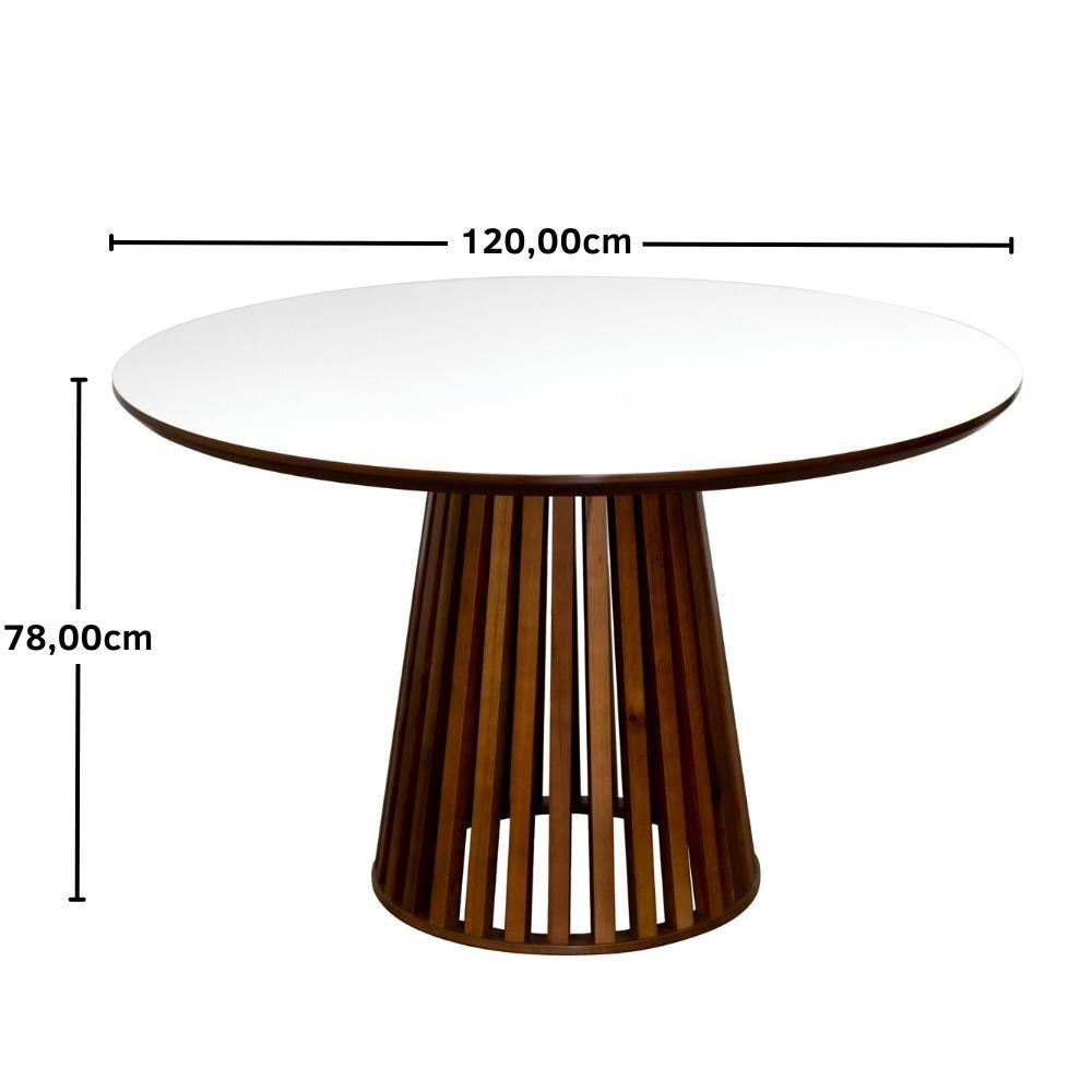Miniatura Conjunto Mesa De Jantar Branca 120cm Com 4 Cadeiras - Cinza