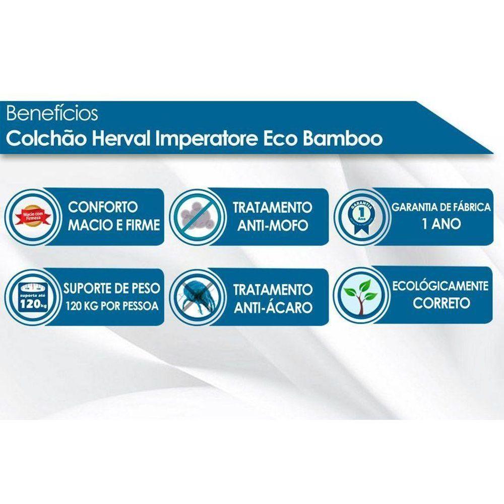 Miniatura Colchão Queen Visco Masterpocket Imperatore Eco Bamboo Euro Pillow (158x198x34) Herval
