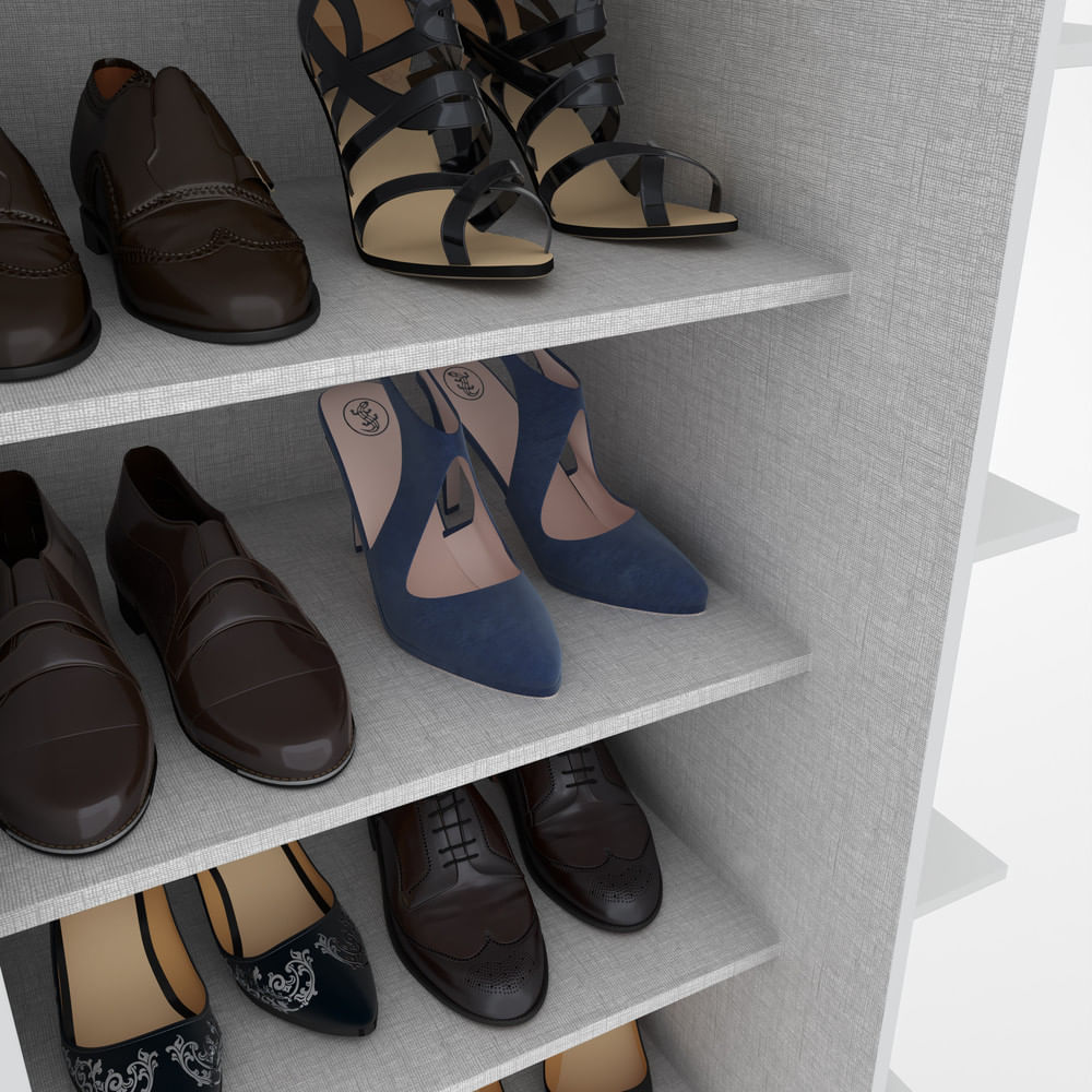 Sapateira Com Espelho 01 Porta 06 Prateleiras Íris Henn Branco