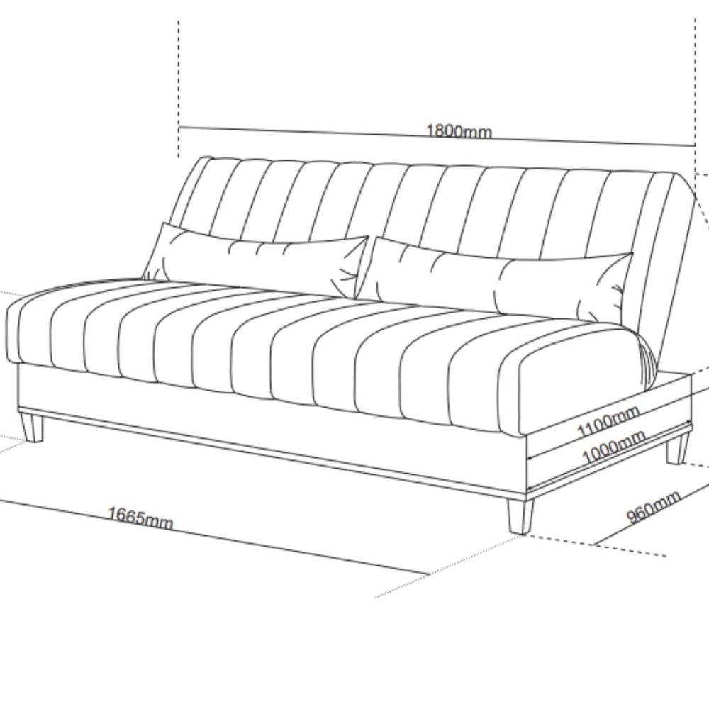 Miniatura Sofá Cama 180cm Reclinável 3 Lugares Rosa