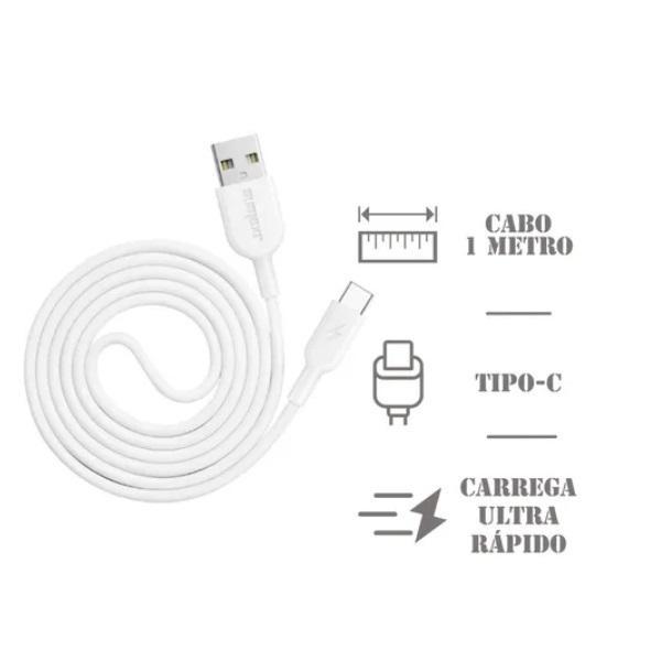 Miniatura Carregador Turbo Para Viagens Fast Tipo C Compátivel Android