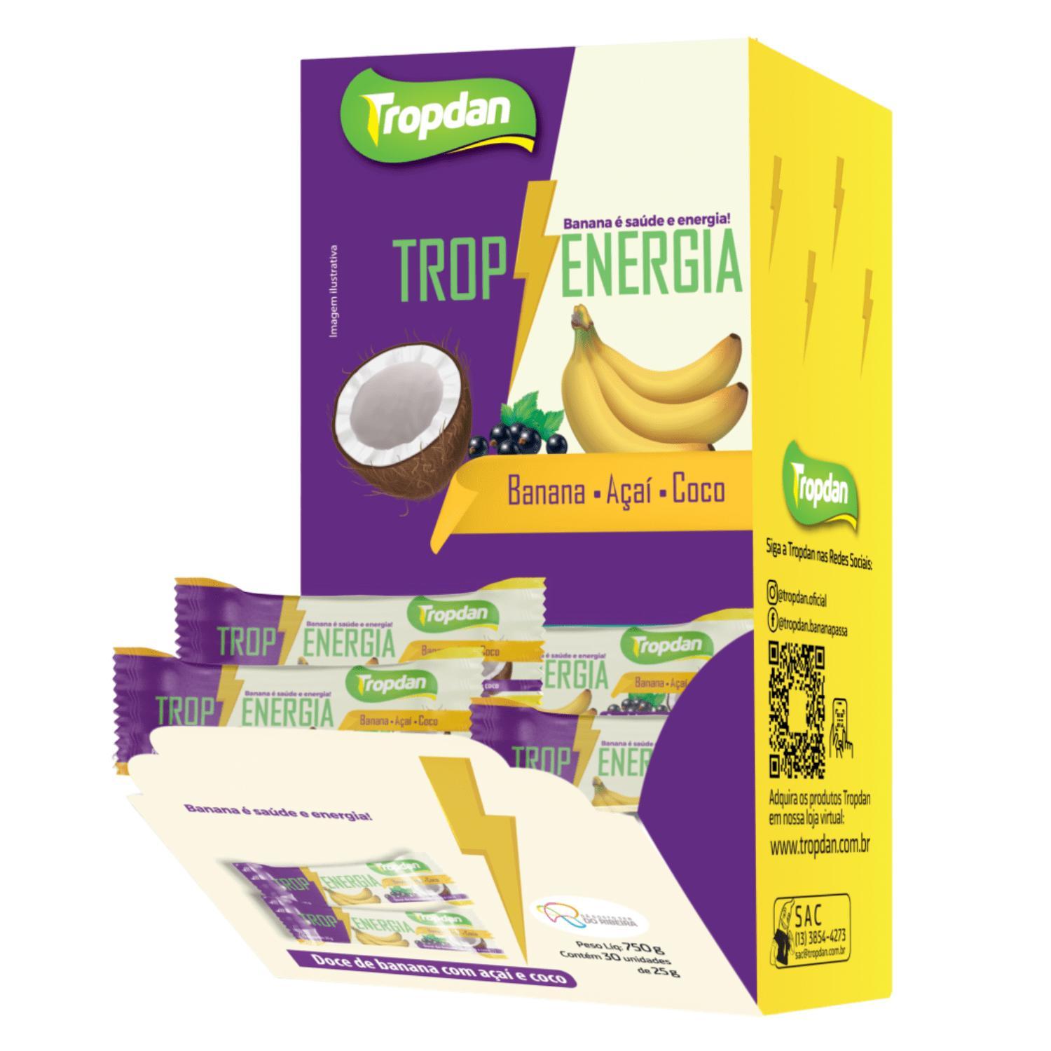 Miniatura Bananinha Com Açaí E Coco Tropdan 25G (Display 30Und)