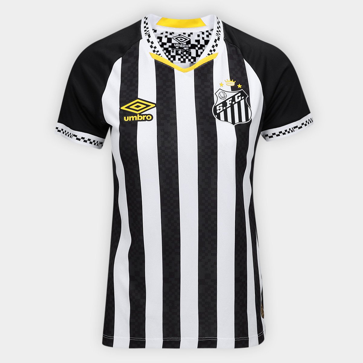 Miniatura Camisa Santos II 25/26 s/n Umbro Jogador Feminina Preto+Branco - G