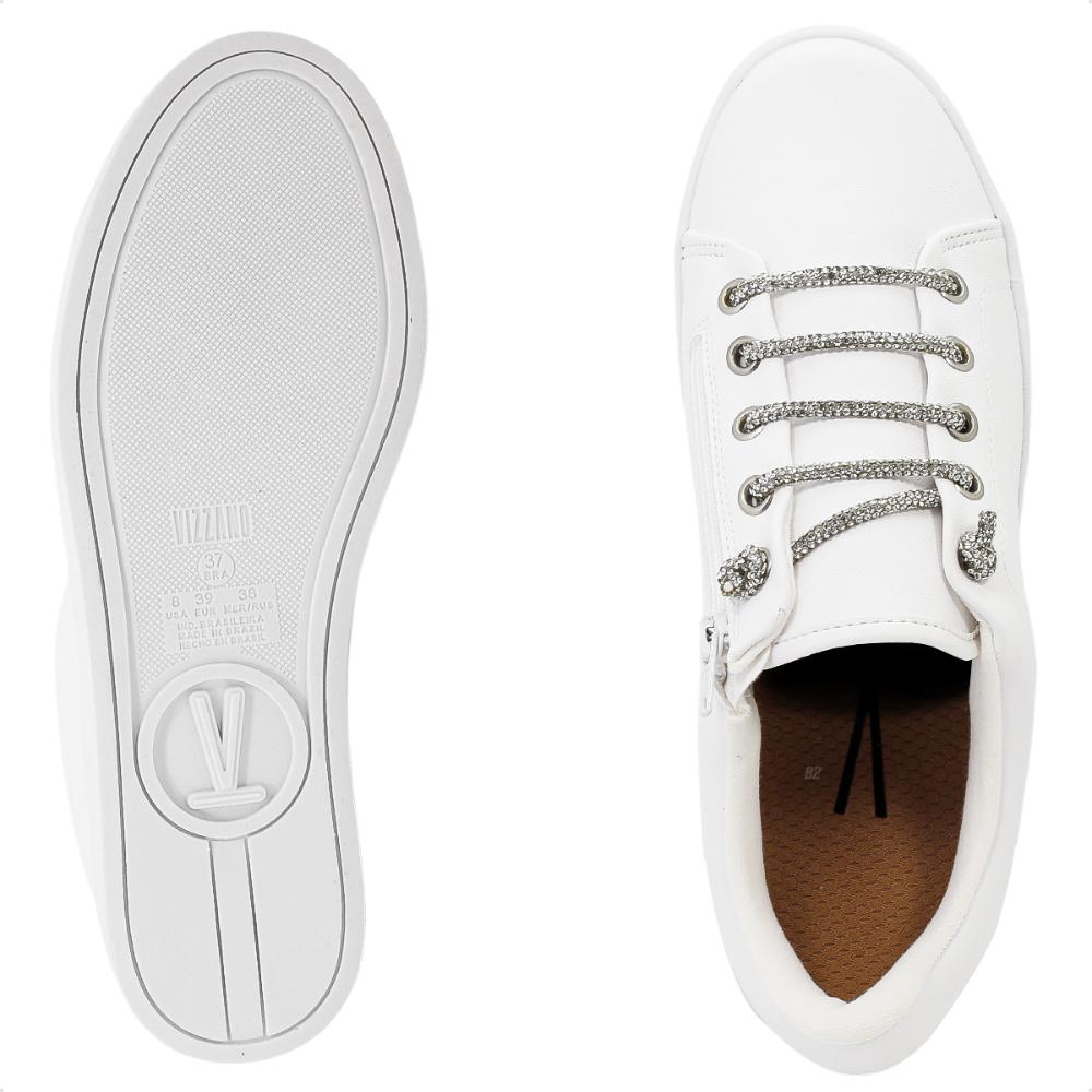 Miniatura Tênis Vizzano Casual Strass Feminino Branco - 34