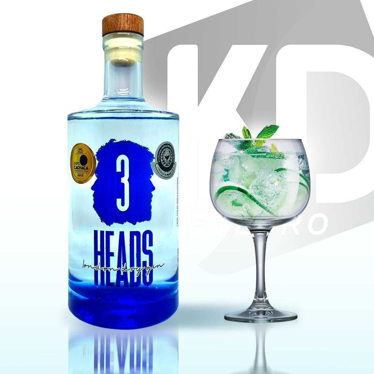 Miniatura Gin 3 Heads London Dry Gyn Cabaré 750 M L