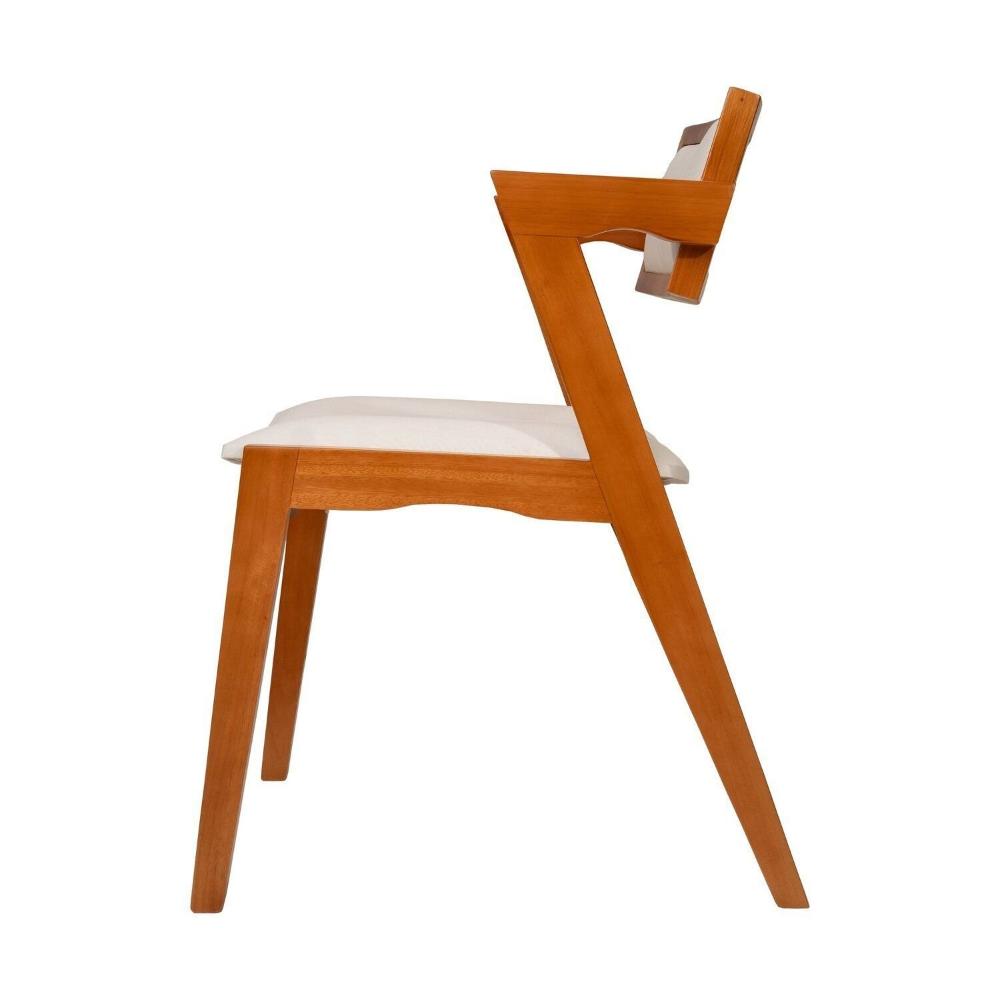 Conjunto Mesa Fortaleza com 6 Cadeiras em Madeira e Estofada Ímola Authentic Espresso Móveis Champagnhe/Off White