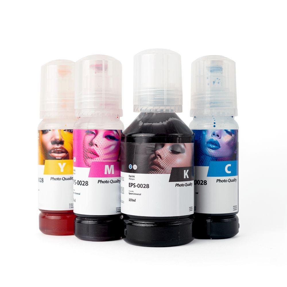 Miniatura Kit 4 Refis De Tinta Epson T504 L1300 L1410 Bk 127 Cmy 70ml