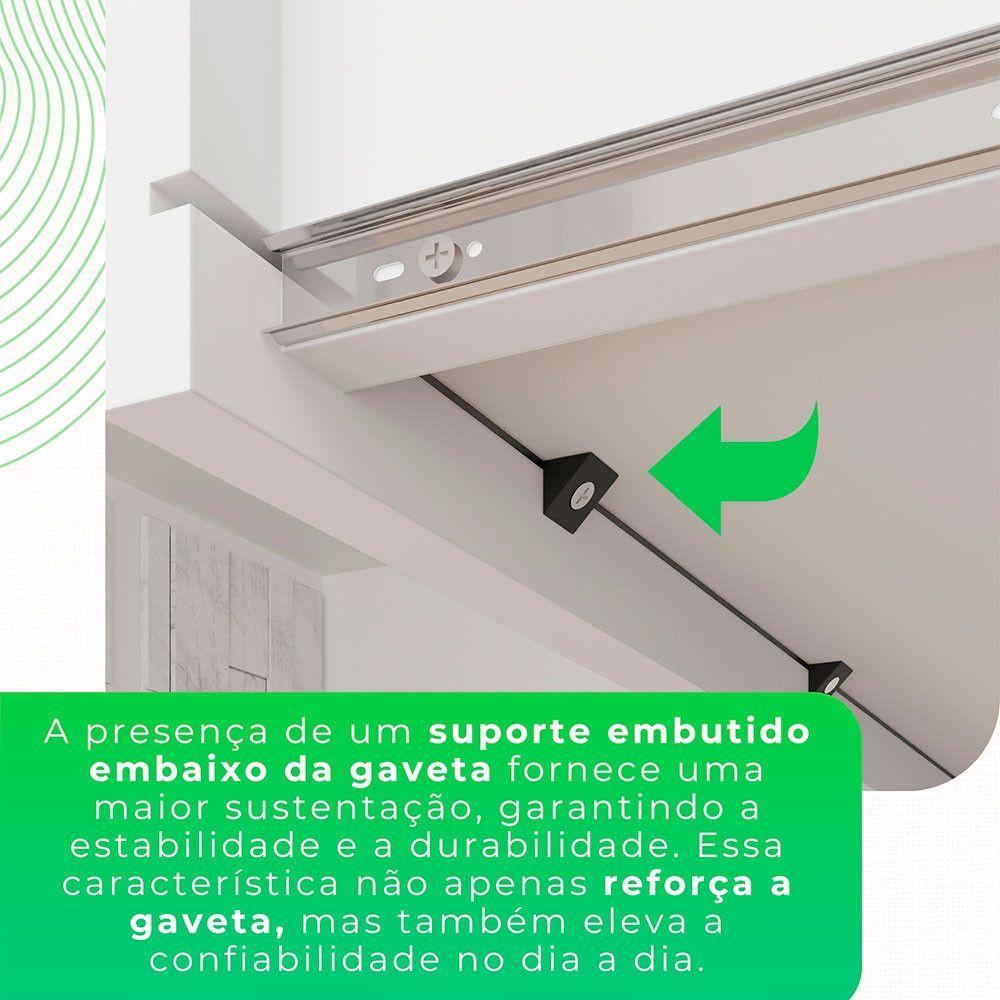 Miniatura Guarda-roupa Casal Com Pé 6 Portas 2 Gavetas Recife Sallêto Branco