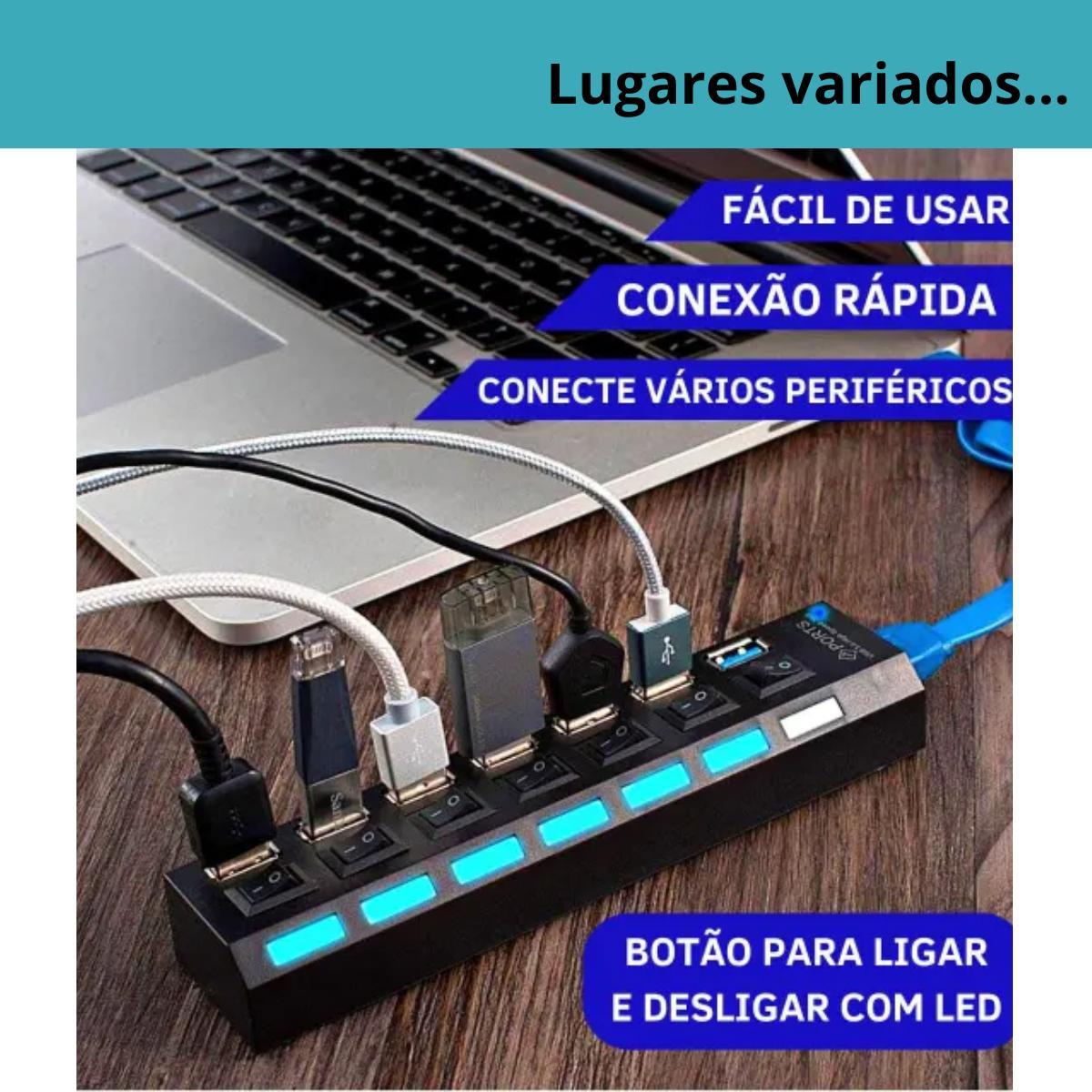 Hub Usb 7 Portas - Potencialize Seu Setup Profissional