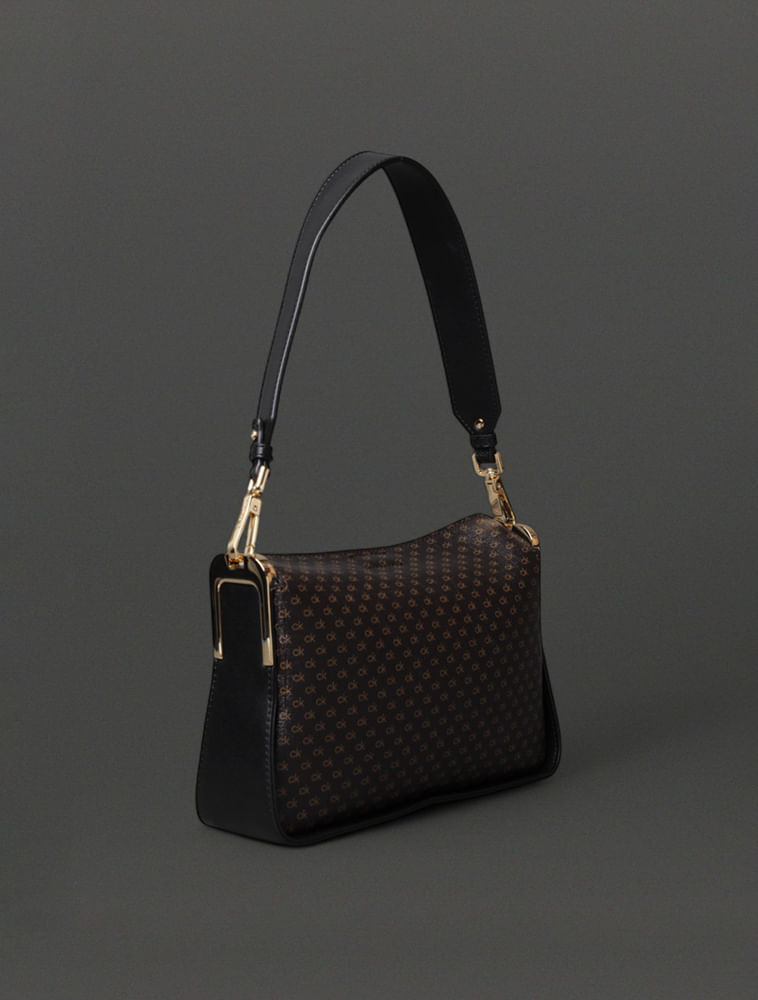 Miniatura Bolsa Feminina Monograma Calvin Klein - Marrom Bolsa Feminina Monograma Calvin Klein Marrom u