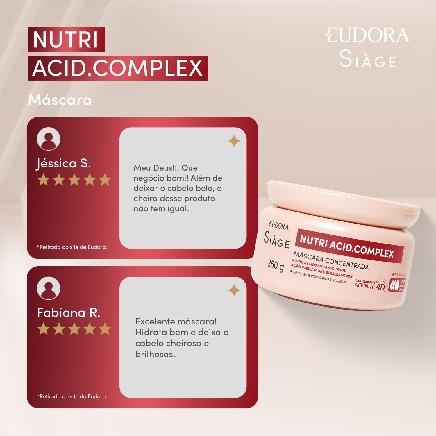 Miniatura Eudora Siàge Nutri Acid.Complex Máscara Capilar Concentrada 250g