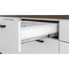 Cozinha Compacta Itatiaia Exclusive com 8 Portas, 3 Gavetas e 4 Prateleiras - 260cm de largura Branco/Castanho