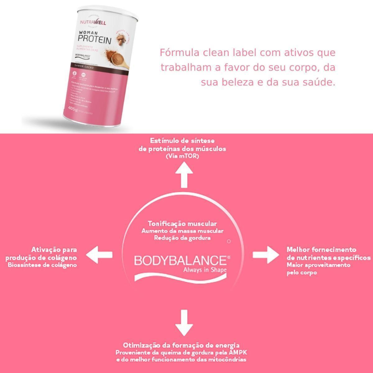 Miniatura Proteína De Colágeno Woman Protein Nutrawell Cacau 405G