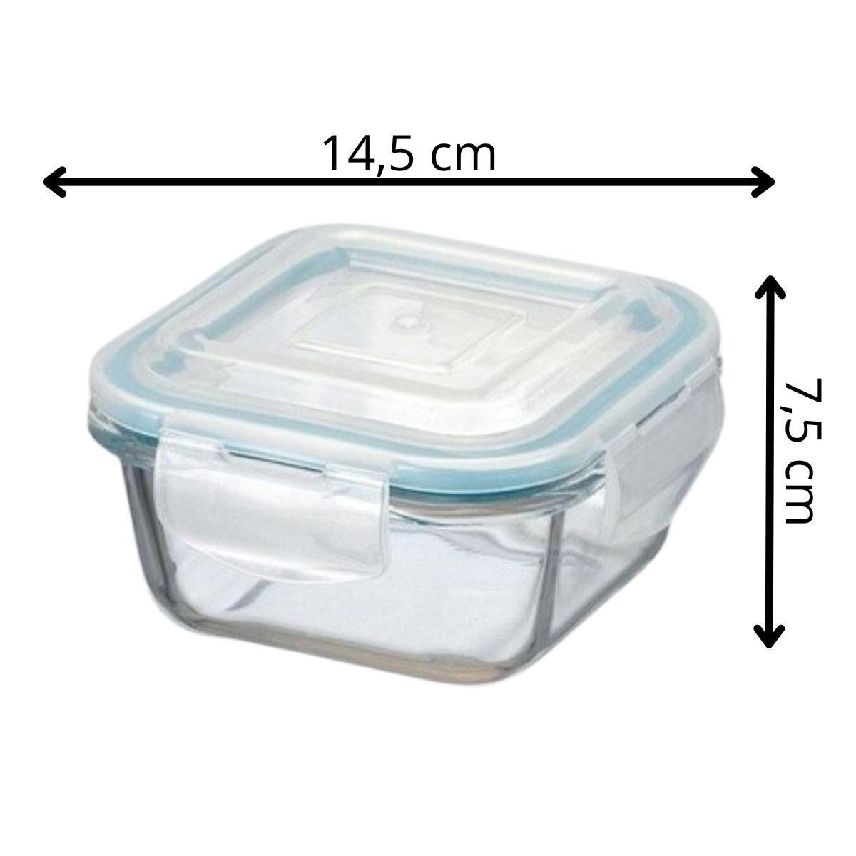 Miniatura Kit 10 Potes De Vidro Herméticos Quadrados 800Ml