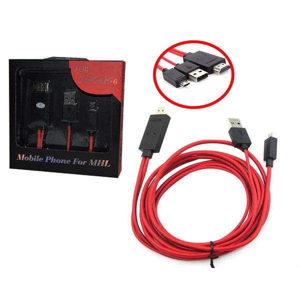 Miniatura Cabo Adaptador 2 Metros MHL Para HDMI Micro USB Para HDMI Cabo adaptador