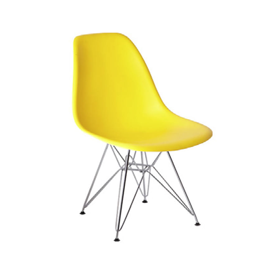 Miniatura Cadeira Eiffel Ferro Florida Amarela Assento Polipropileno