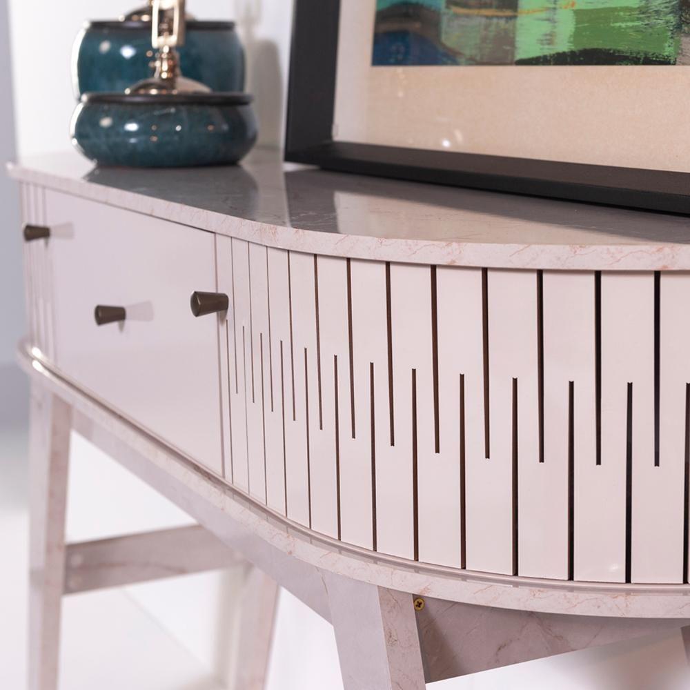 Aparador E Mesa De Centro Para Sala Estind Calacata Off White Mdt Calacata Off White