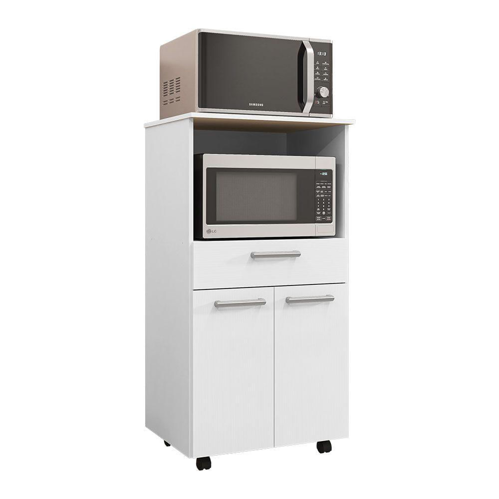 Miniatura Balcão Multiuso Para Forno Microondas 2 Portas E 1 Gavetão Duo Branco - Pallazio