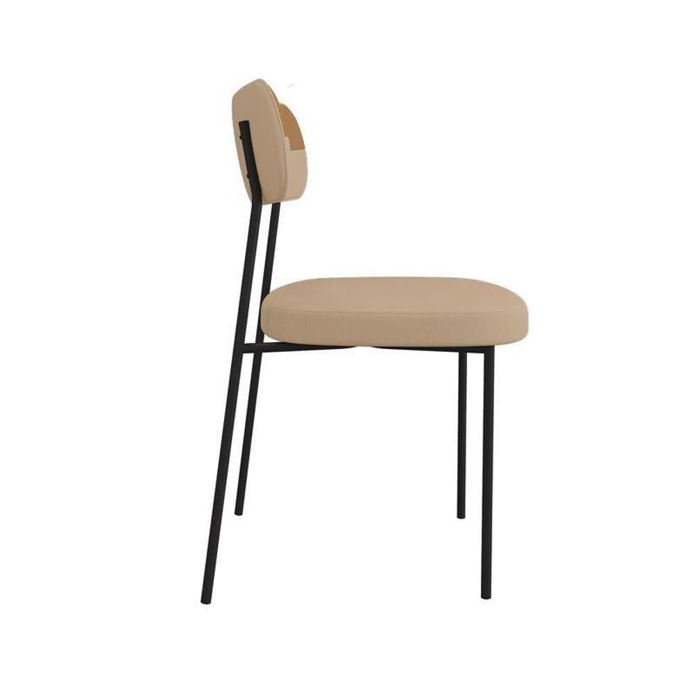 Miniatura Kit 8 Cadeiras Mila Laminado Caramelo/linho Bege - Fdecor