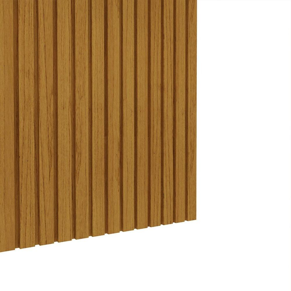 Painel Ripado com Rack para TV até 75 Polegadas LED 3 Gavetas 2 Prateleiras com Rodízios 230cm Gelius Móveis Naturale