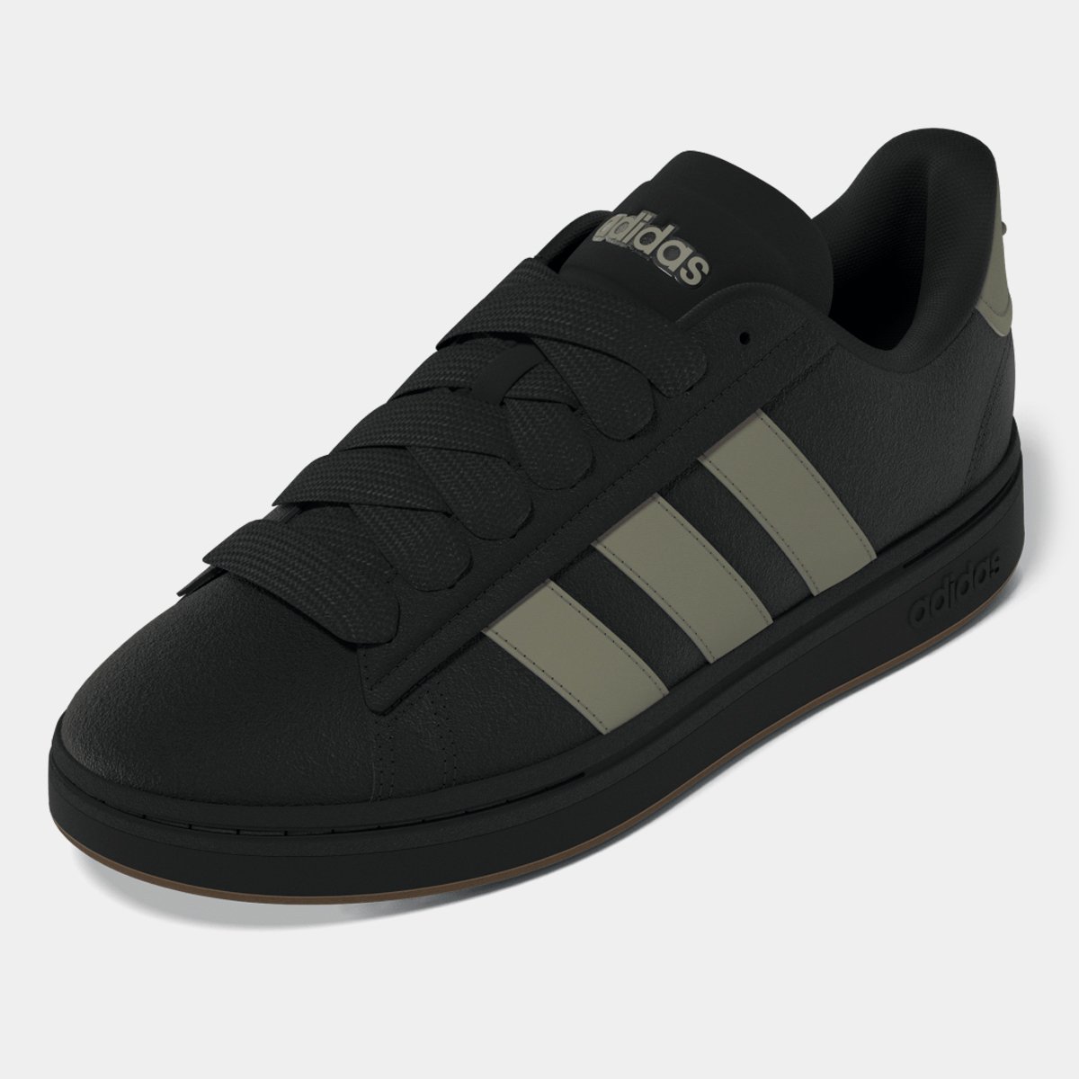 Miniatura Tênis Couro Adidas Grand Court Alpha Masculino Preto+Cinza - 37