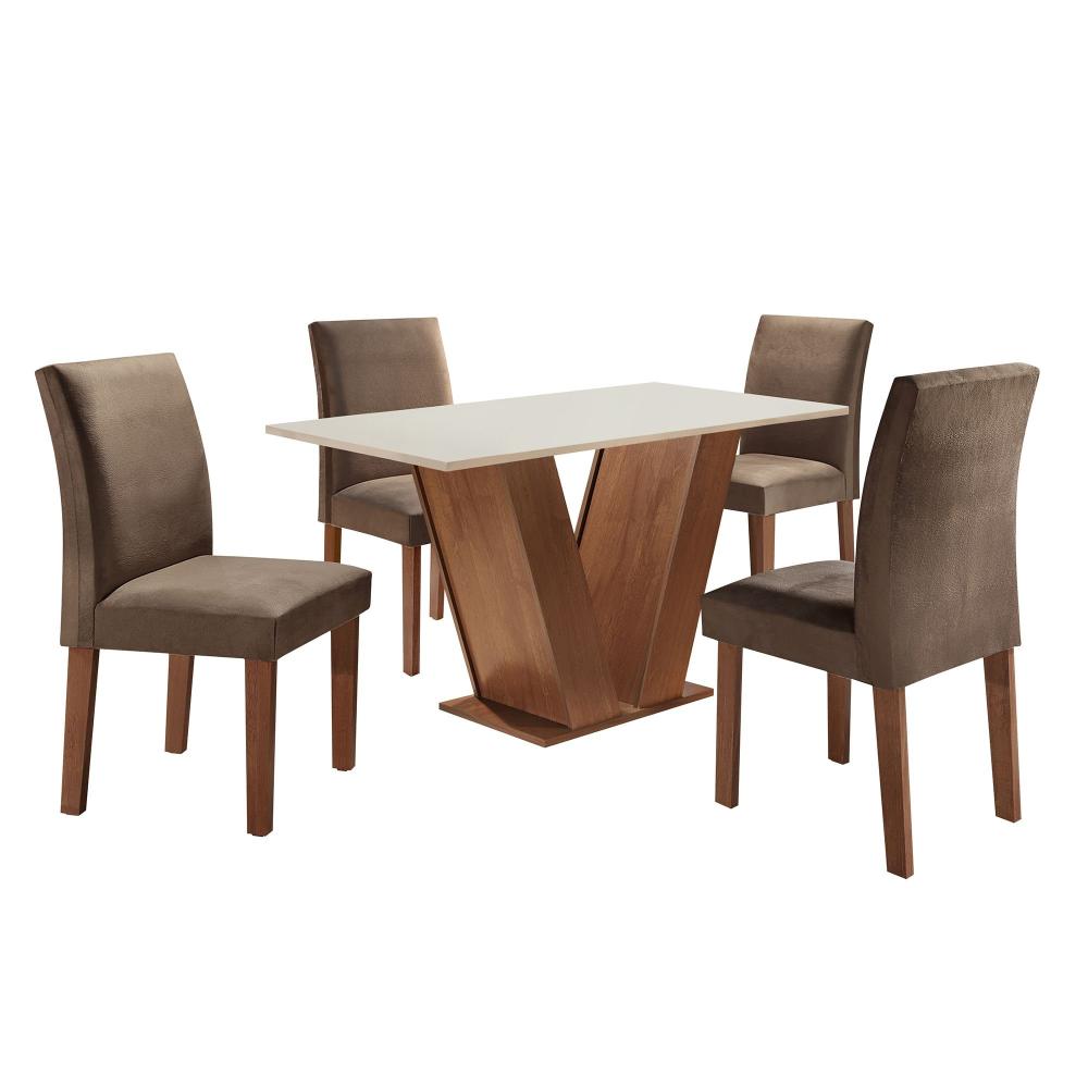 Mesa de Jantar com 4 Cadeiras Tampo Mdf Espanha Yescasa Mesa Sala de Jantar com 4 Cadeiras Tampo MDF Espanha Yescasa