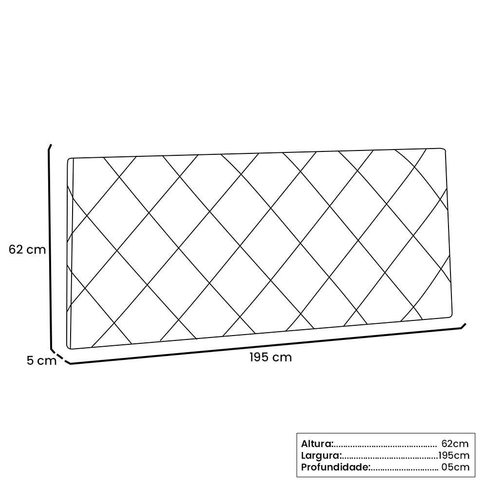 Miniatura Cabeceira Painel King 1,95m Tânia Suede Cinza