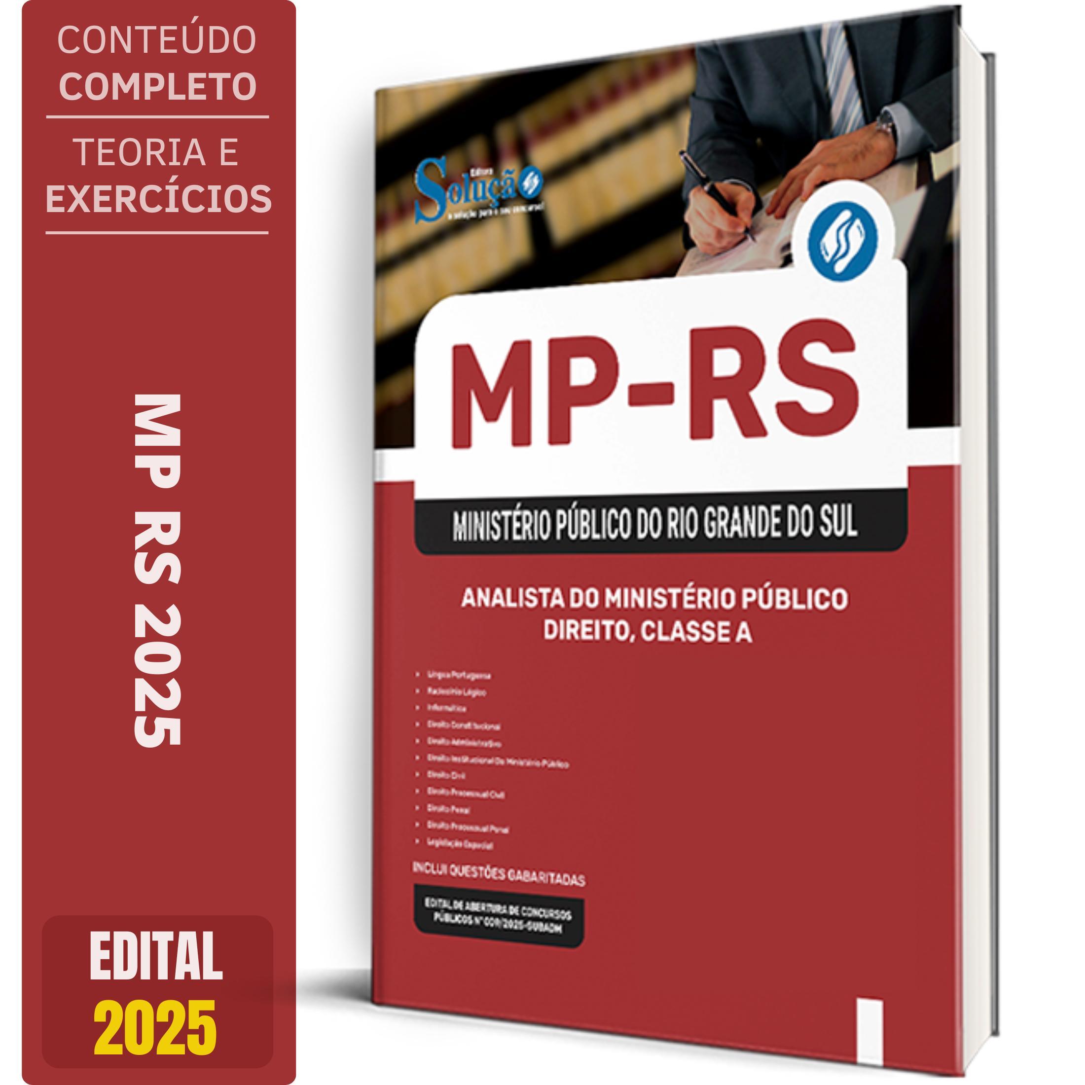 Miniatura Apostila Mp Rs 2025 Analista Do Ministério Público Direito,