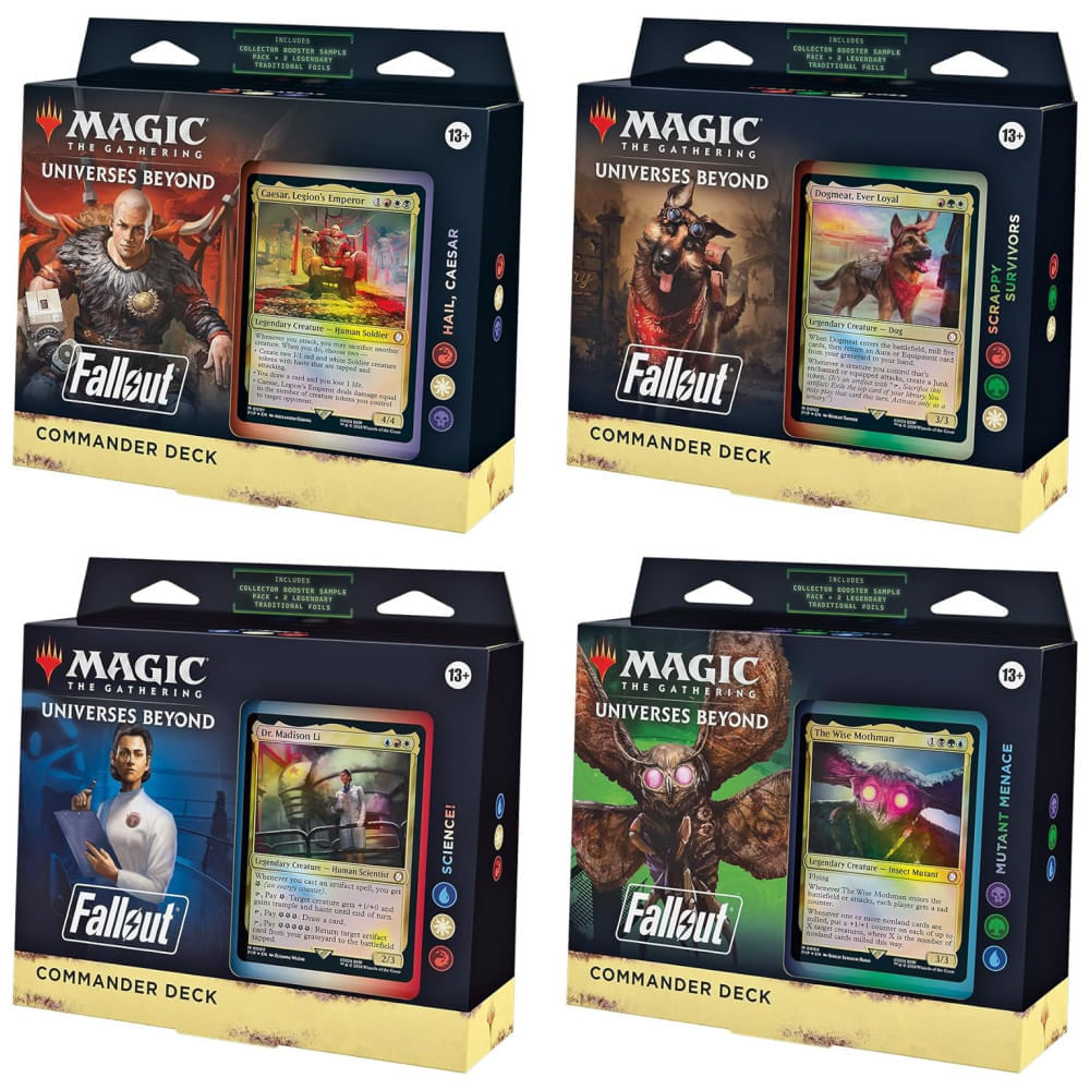 Miniatura Magic: The Gathering Fallout Pacote de Decks de Comandante - Inclui todos os 4 Decks Hail Caesar, Scrappy Survivors,...