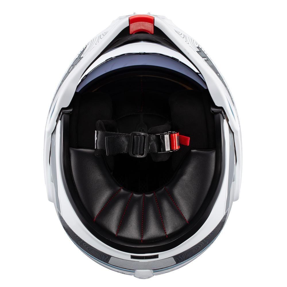 Capacete Texx Esc Stratos 180 Topographic Branco Azul 60 [f016]