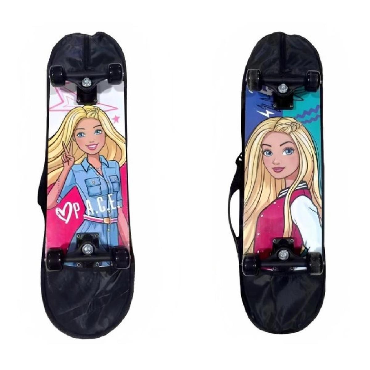 Miniatura Skate Infantil Shape Da Barbie Sortido E Capa Protetora Fun