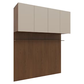 Guarda-roupa Modulado Queen Ponte 160 Bartira Lugano 12 Portas e 7 Gavetas 6 Peças - Avelã / Capuccino